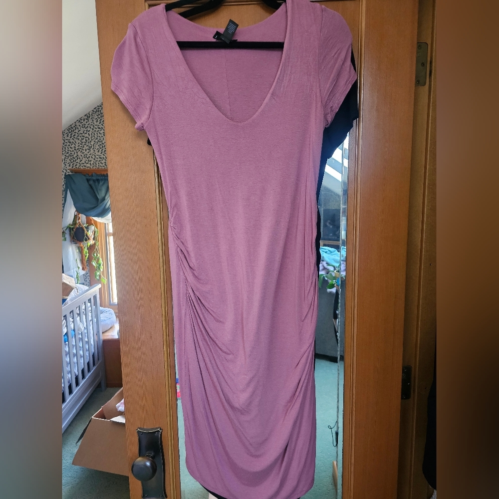 Ruched Bodycon Midi Dress